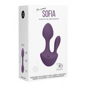Фиолетовый анально-вагинальный вибратор Sofia - 13 см.
